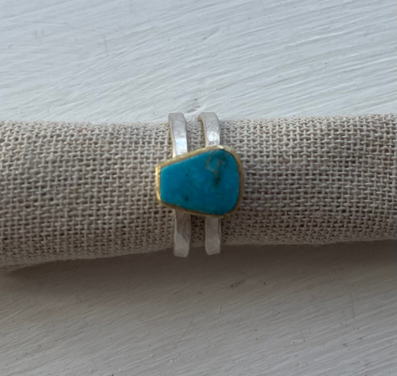 Turquoise Half Saturn Ring