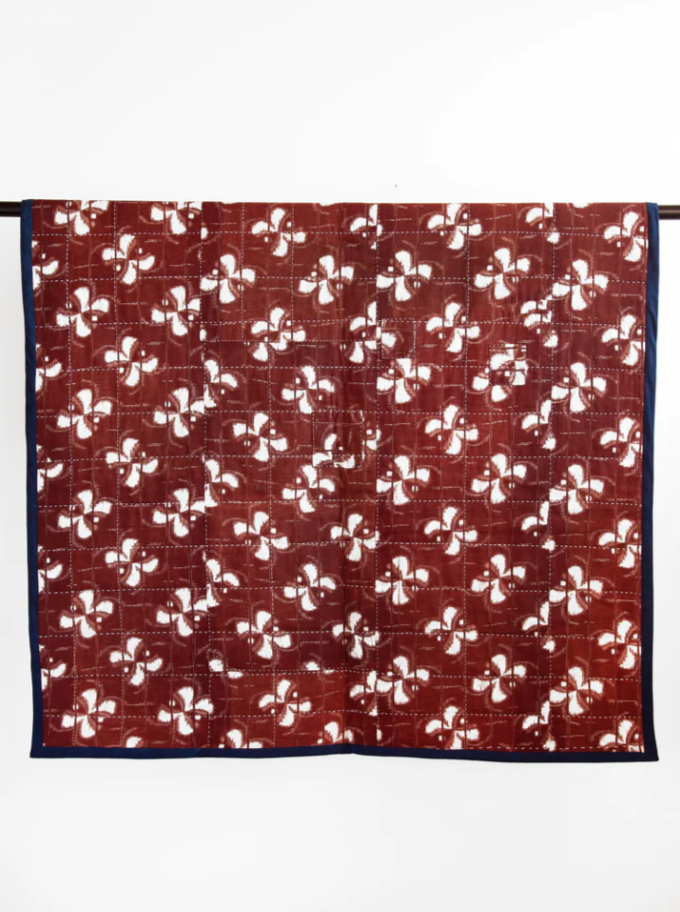 Throw Quilt Vintage Japanese Kimono Fabric