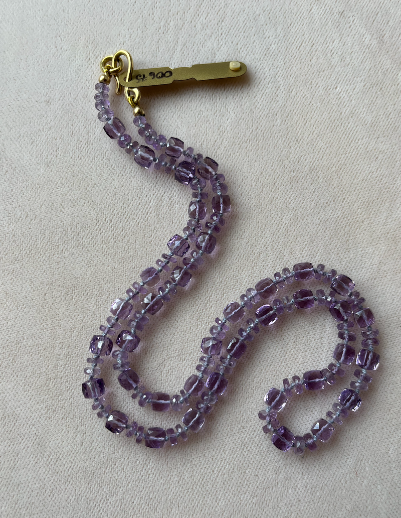 18K Yellow Gold, Amethyst Necklace