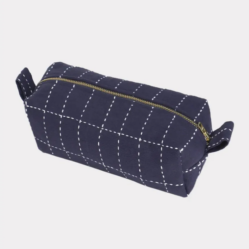 Mini Grid-Stitch Toiletry Bag