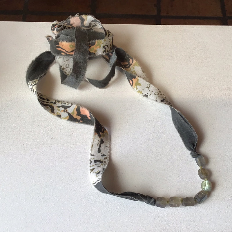 Labradorite Necklace on Silk