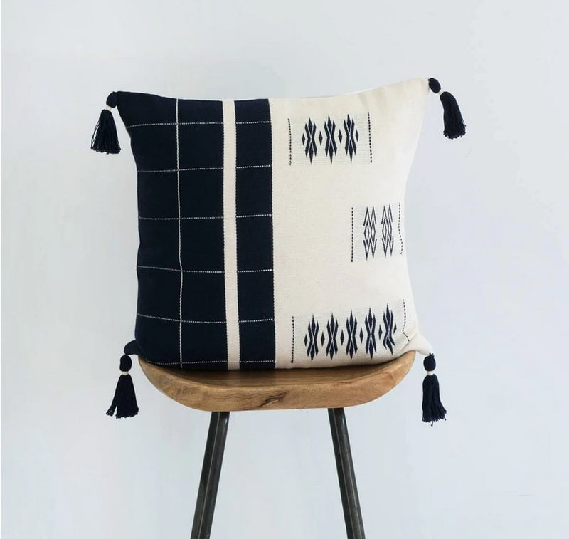 Calvinia Pillow in Midnight and Ivory