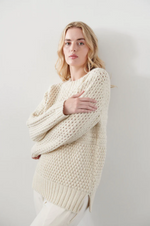 Mixed Stitch Pullover in Ecru